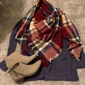 Blue open front cardigan